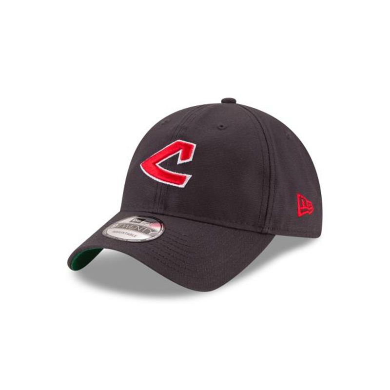 MLB Cleveland Indians Waxed Cooperstown 9Twenty Adjustable (VDR2979) - Blue New Era Caps